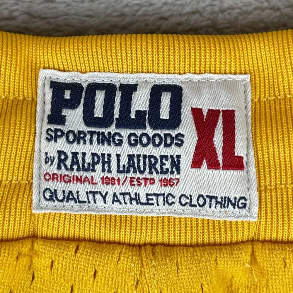 Polo Ralph Lauren Shorts Men XL Yellow Polo Track Team 067 Mesh Pockets NWT $110